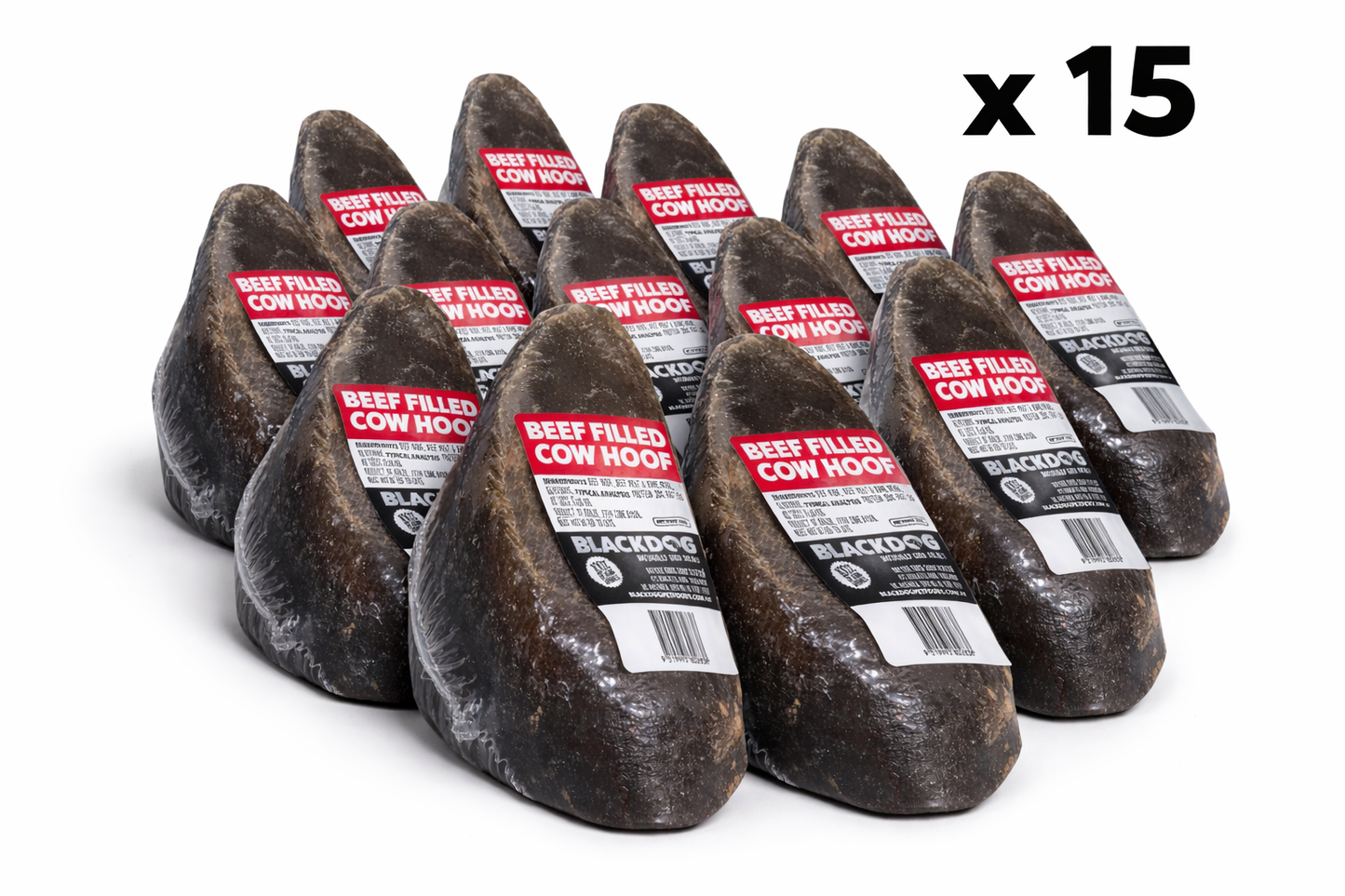 Blackdog Beef Filled Cow Hoof – Value Bundle (15 Hooves)
