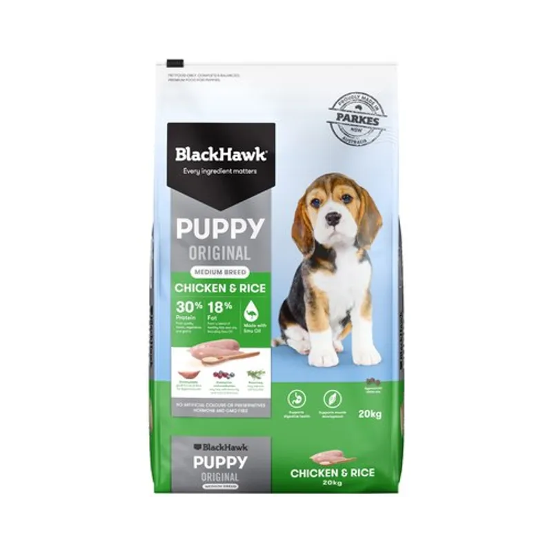 Black Hawk Puppy Medium Breed Chicken & Rice 20kg