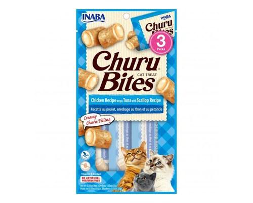 INABA CHURU BITES Chicken WRAPS Tuna Scallop (CAT TREAT) 6x30g
