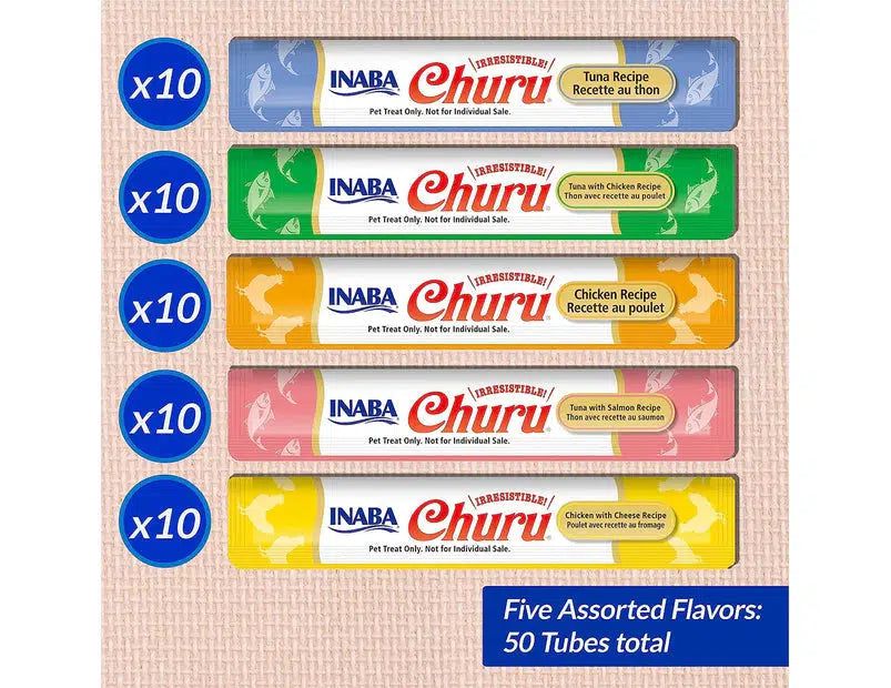 INABA CHURU PUREE Tuna Chicken Varieties (CAT TREAT) 50x14g