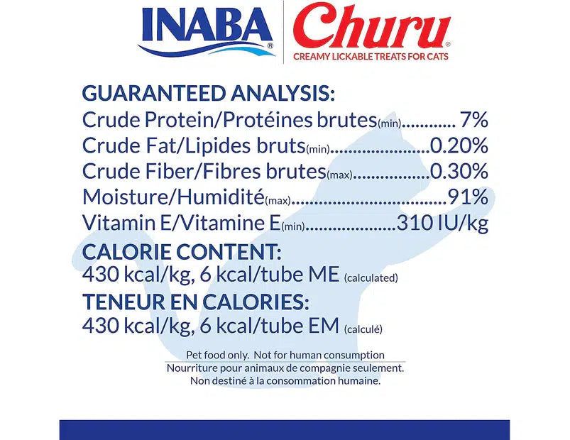 INABA CHURU PUREE Tuna Chicken Varieties (CAT TREAT) 50x14g