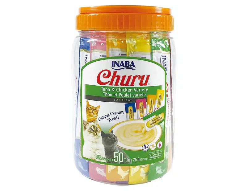 INABA CHURU PUREE Tuna Chicken Varieties (CAT TREAT) 50x14g