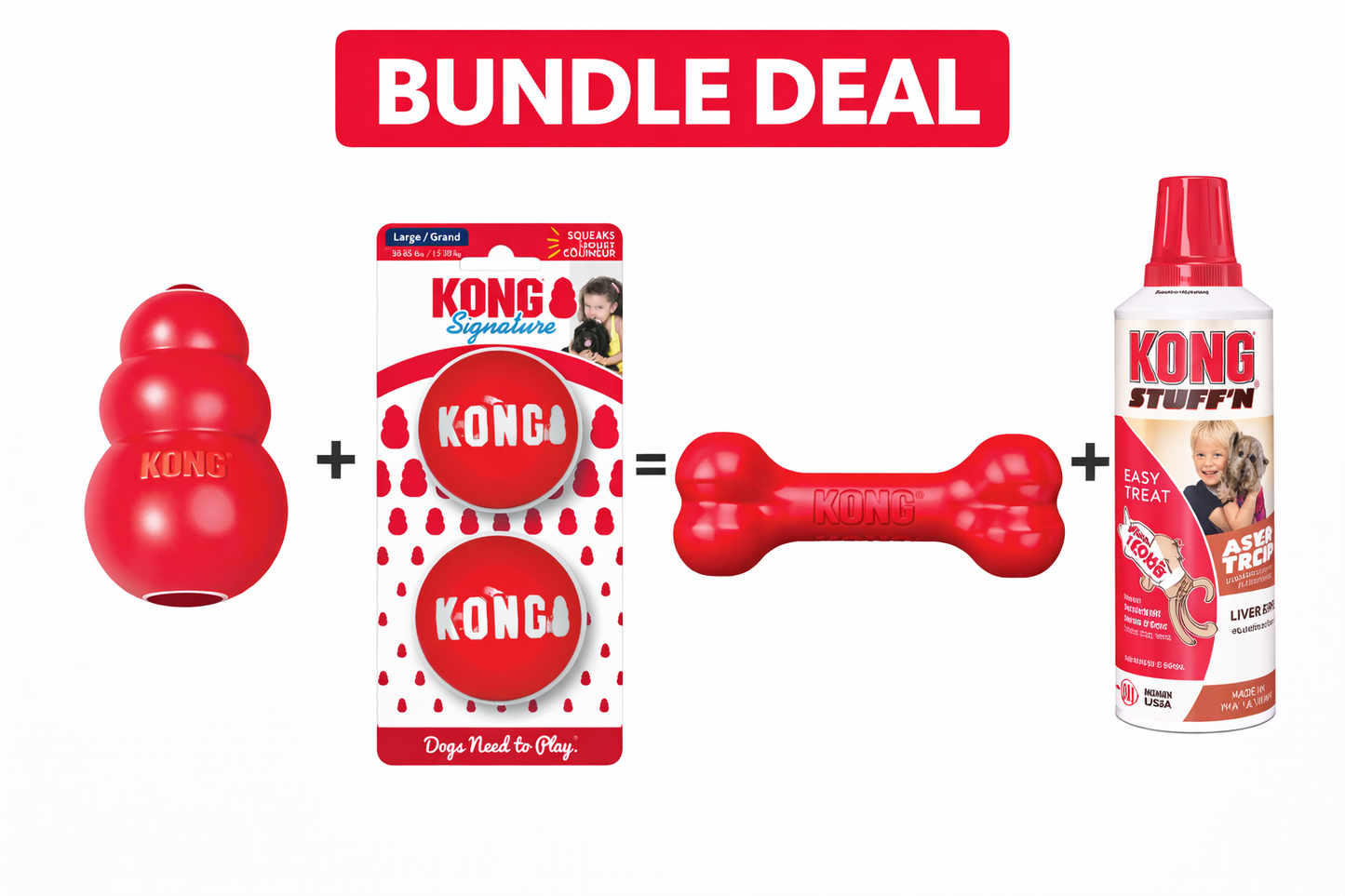 Kong Classic For Large Dogs Play and Fetch Pack