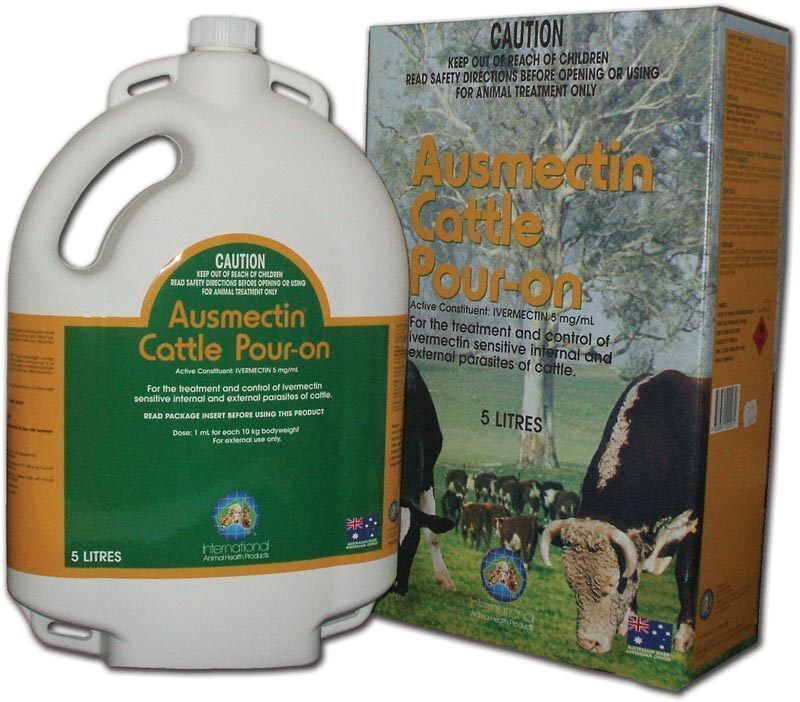 IAH Ausmectin Cattle Pour-On 5L for beef and dairy cattle Australia