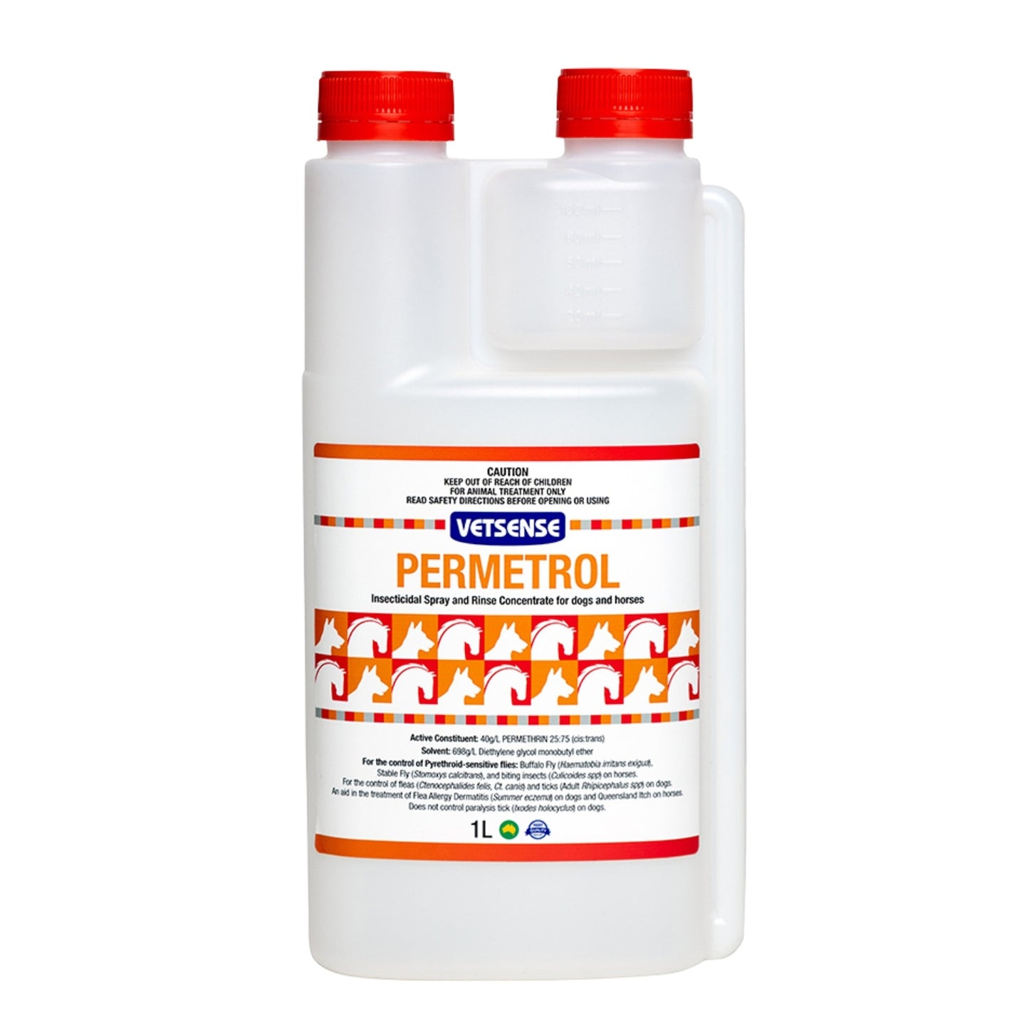 Vetsense Permetrol Insecticidal Spray & Rinse Concentrate for Dogs & Horses 1 Lt