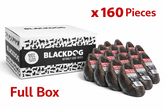 Blackdog Beef Filled Cow Hoof Full Box 160 Pieces bulk dog chews Australia