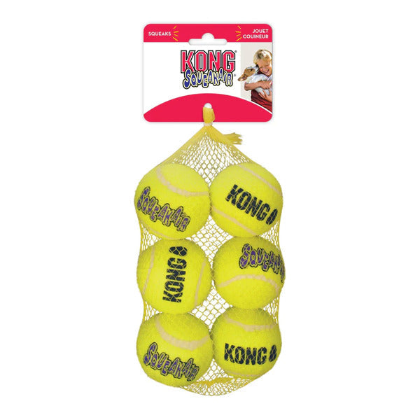 KONG AirDog Medium 6 Pack squeaky tennis balls designed for dogs