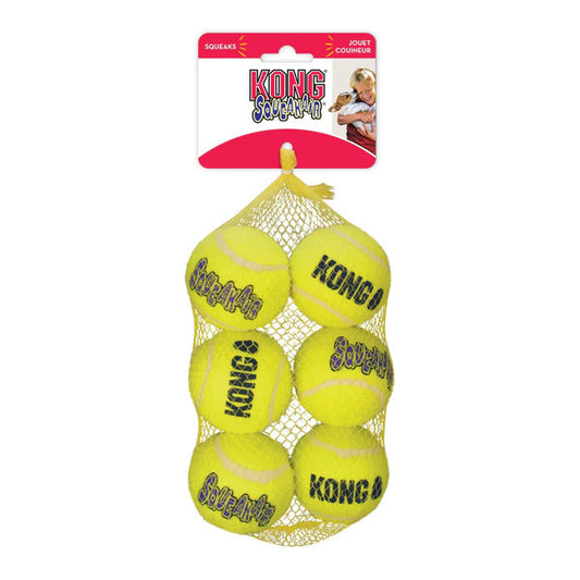 KONG AirDog Medium 6 Pack squeaky tennis balls designed for dogs