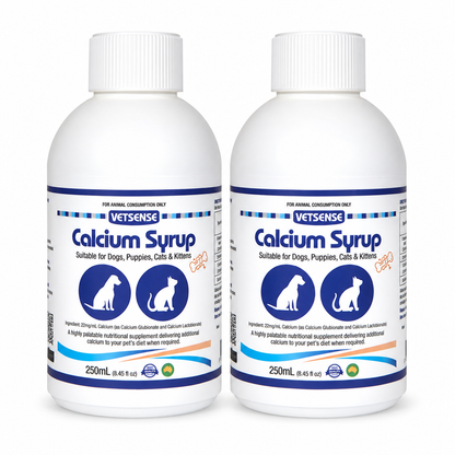 Vetsense Calcium Syrup 250mL 2 Pack dog and cat supplement