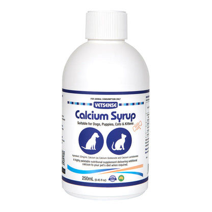 2 pack Vetsense Calcium Syrup 250mL dog and cat supplement multipack