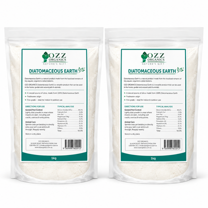 Ozz Organics Diatomaceous Earth 1kg 2 Pack poultry and coop care