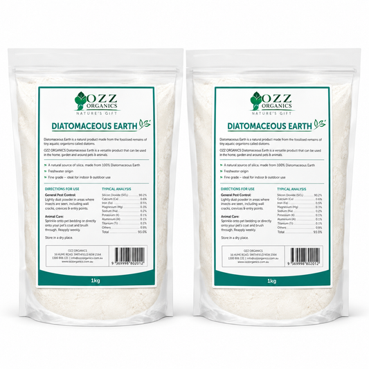 Ozz Organics Diatomaceous Earth 1kg 2 Pack poultry and coop care