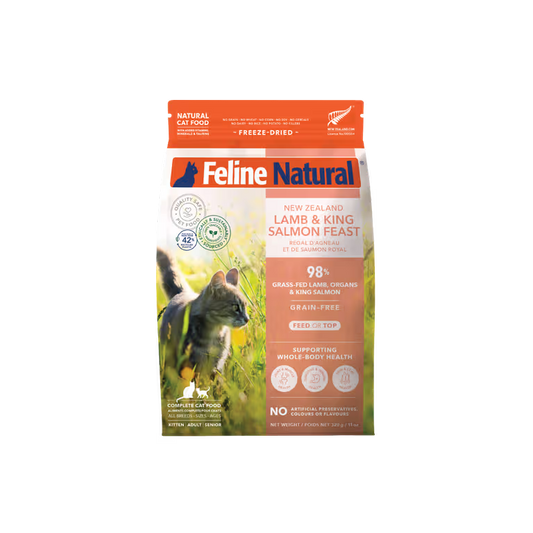 Feline Natural Lamb and King Salmon Freeze-Dried Cat Food 320g premium New Zealand cat food