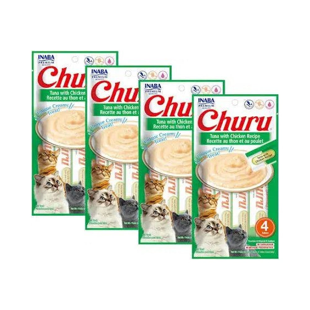 INABA CHURU PUREE Tuna with Chicken Cat Treat 6 Pack