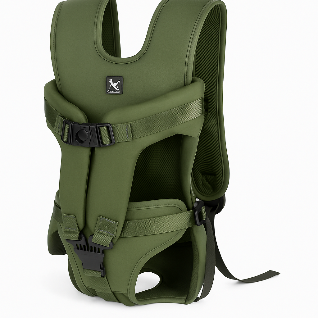 Dog Chest Backpack Army Green Small