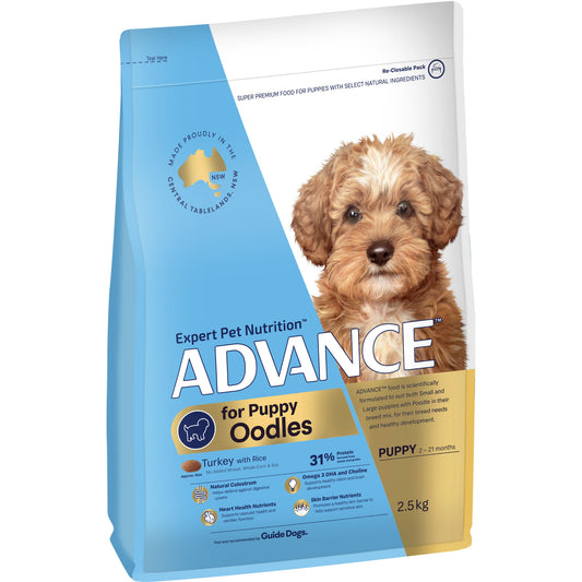 ADVANCE Puppy Oodles Turkey and Rice Dry Dog Food 2.5kg Australian made