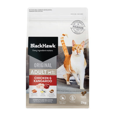 Black Hawk Chicken and Kangaroo Adult Cat Food 2kg premium Australian dry cat food
