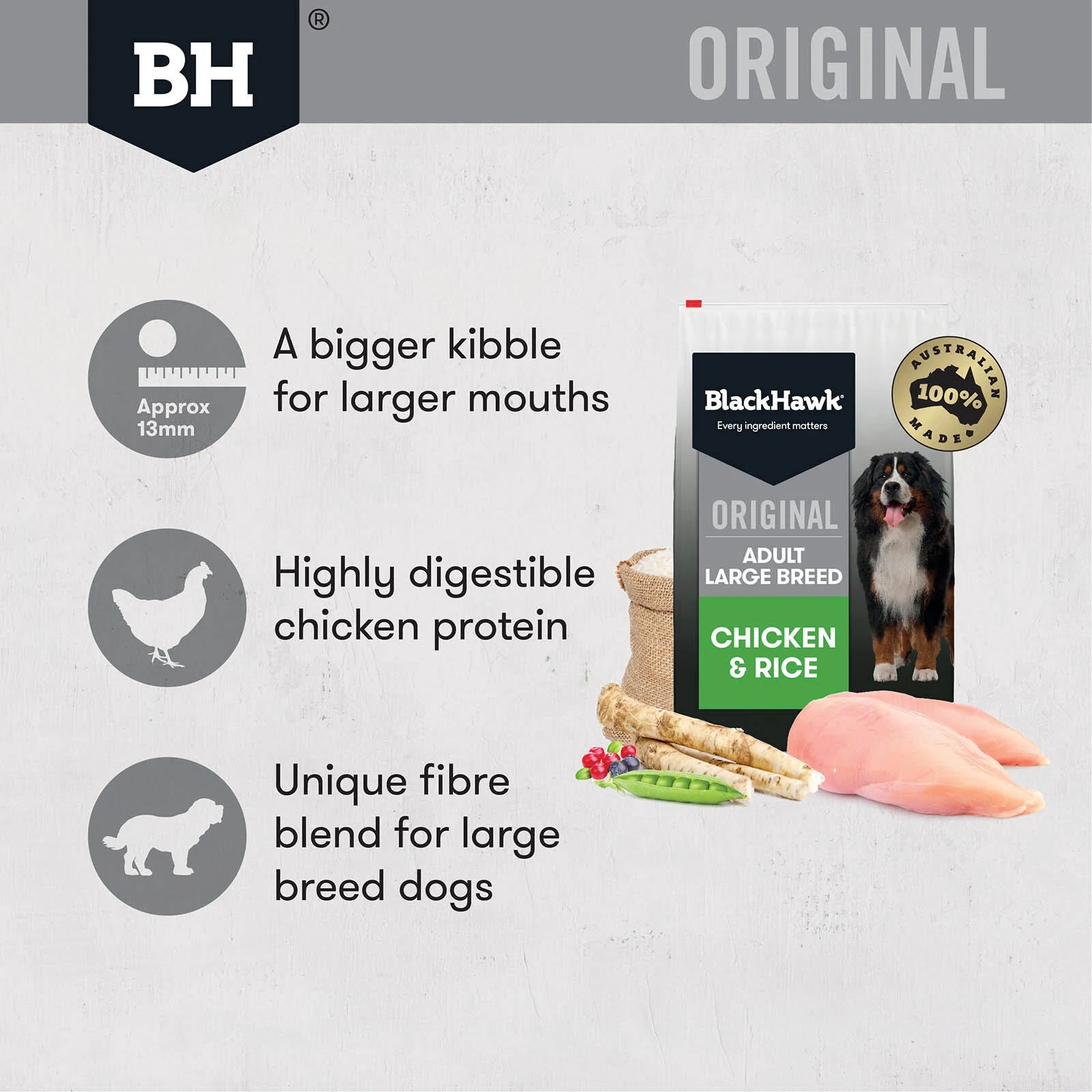 BLACKHAWK Large Breed Chicken And Rice Adult Dog Food