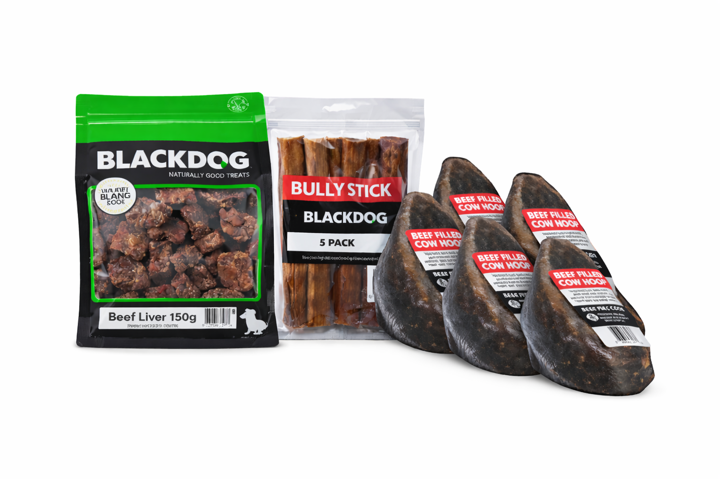 Blackdog Natural Dog Treat Bundle – Beef Liver, Bully Sticks & Filled Hooves