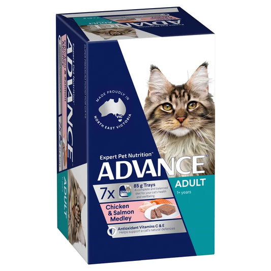 Advance Adult Chicken & Salmon Medley Wet Cat Food 7 x 85g