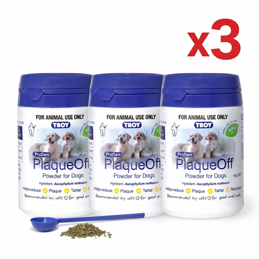 3 x Troy PlaqueOff Powder For Dogs 40 g each