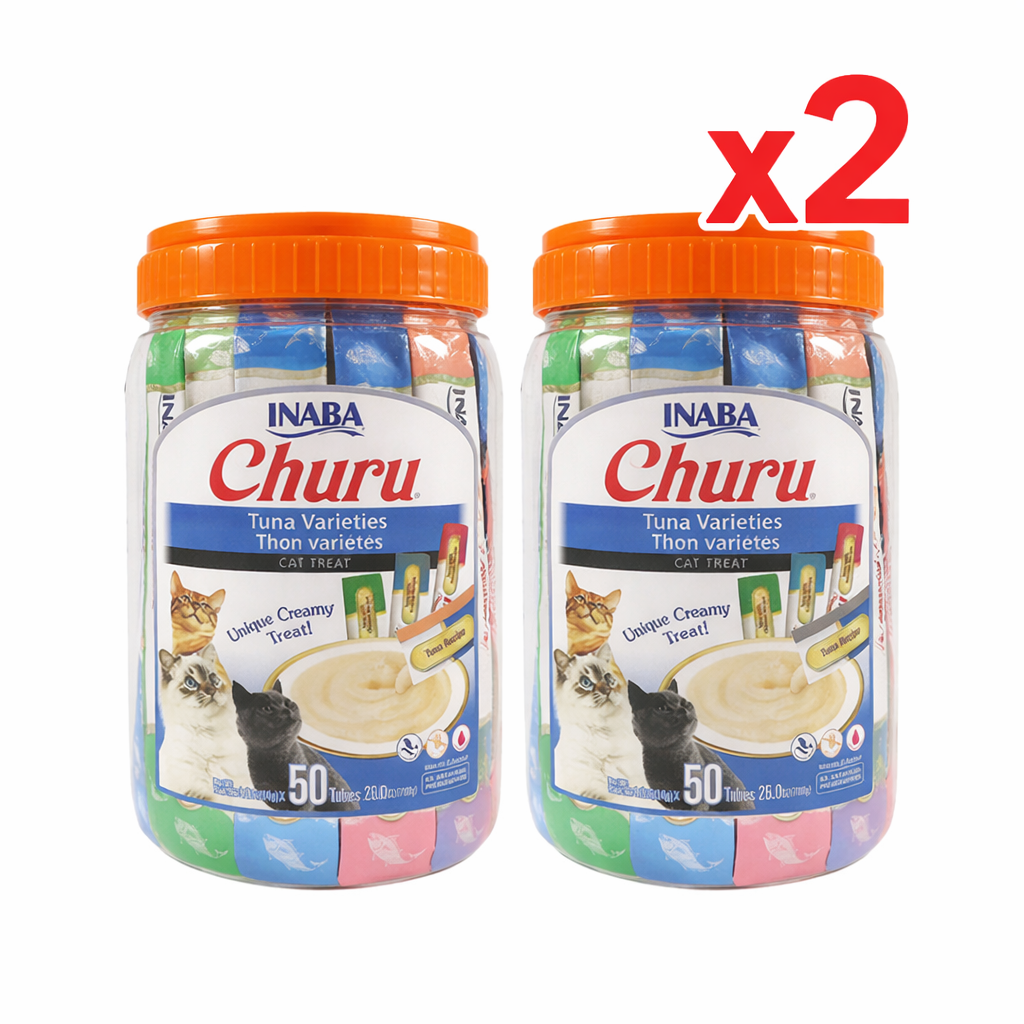 2 x INABA CHURU PUREE TUNA Varieties (CAT TREAT) 50x14g
