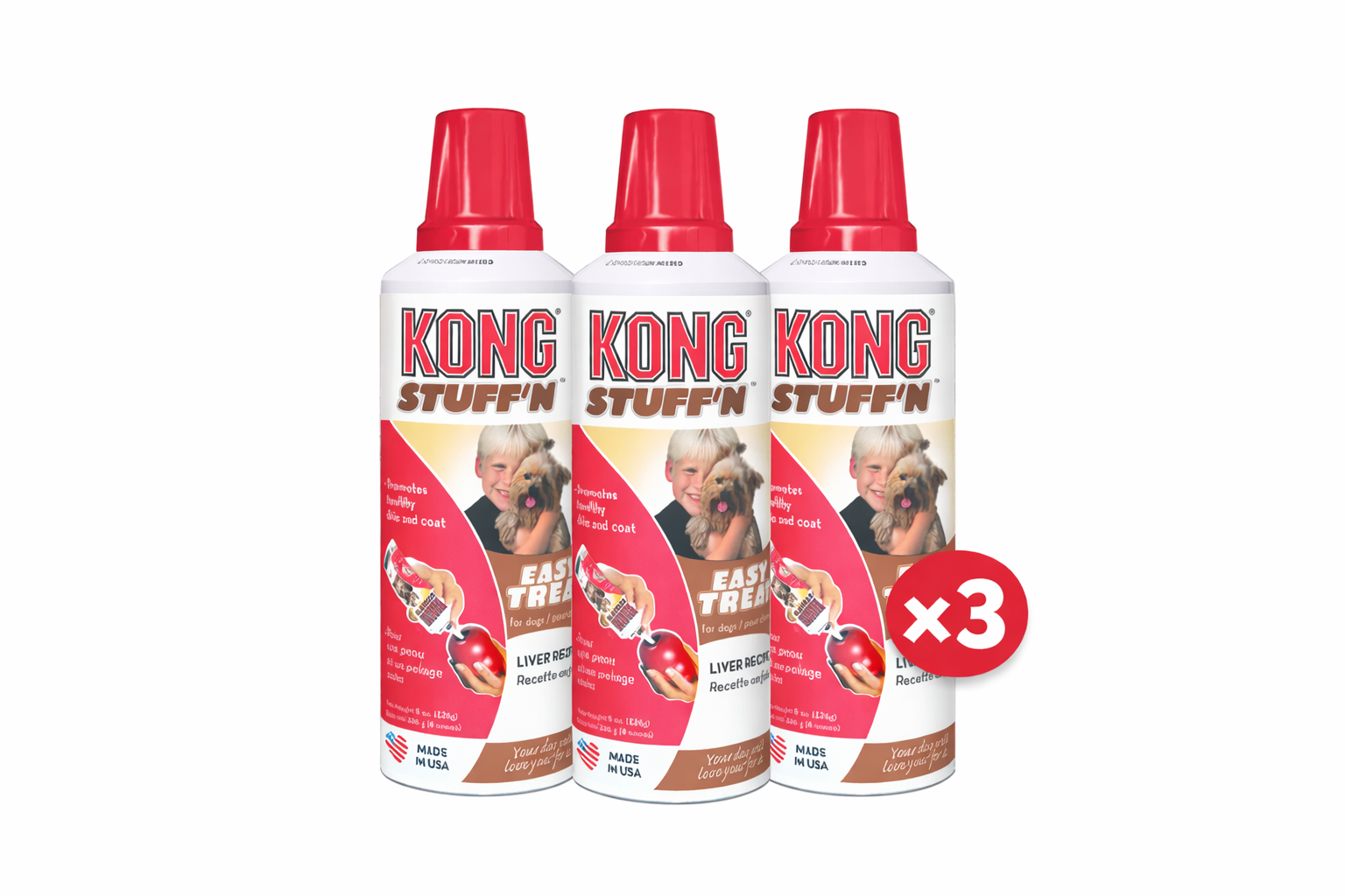3 x KONG Dog Easy Treat Liver Bundle