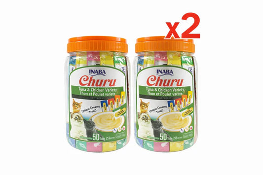 Inaba Churu Tuna & Chicken Cat Treats Variety Pack 100 Tubes x 14g