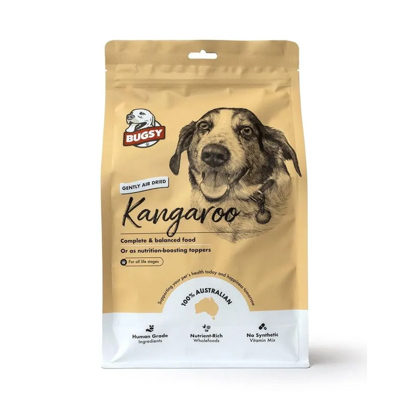 Bugsy's Gently Air Dried Kangaroo Dog Food 3.5kg Australian made complete air dried dog food with human grade ingredients