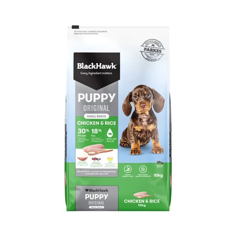 Black Hawk Puppy Small Breed Chicken & Rice 10kg premium Australian dry dog food for small breed puppies