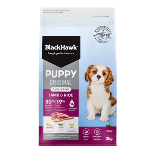 Black Hawk Puppy Small Breed Lamb & Rice 3kg premium Australian dry dog food for small breed puppies