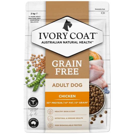 Ivory Coat Grain Free Adult Chicken and Coconut Oil Dog Food 2kg premium Australian dry dog food
