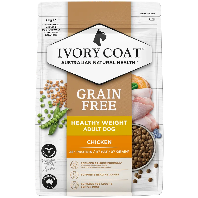 Ivory Coat Grain Free Healthy Weight Chicken Dog Food 2kg premium Australian weight management dry dog food
