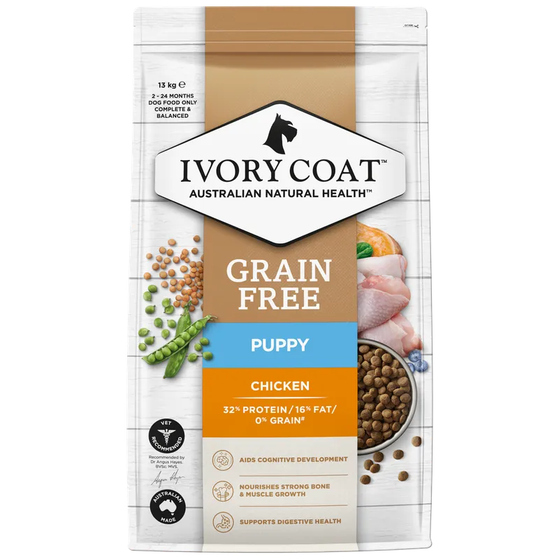 Ivory Coat Grain Free Puppy Chicken Dog Food 13kg Australian made dry puppy food for healthy growth