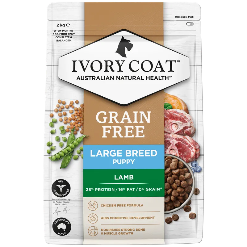 Ivory Coat Grain Free Large Breed Puppy Lamb Dog Food 2kg premium Australian dry puppy food for large breed puppies