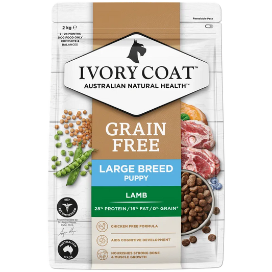 Ivory Coat Grain Free Large Breed Puppy Lamb Dog Food 2kg premium Australian dry puppy food for large breed puppies