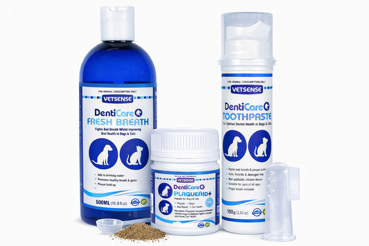 Vetsense DentiCare Dental Bundle – Fresh Breath, PlaqueAid & Toothpaste for Dogs & Cats
