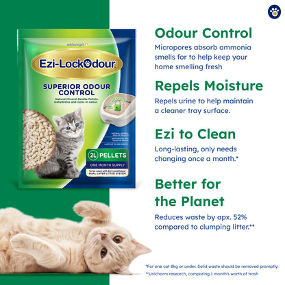 Ezi-LockOdour Zeolite Cat Litter Pellets 5 Pack Bundle – Natural Odour Control