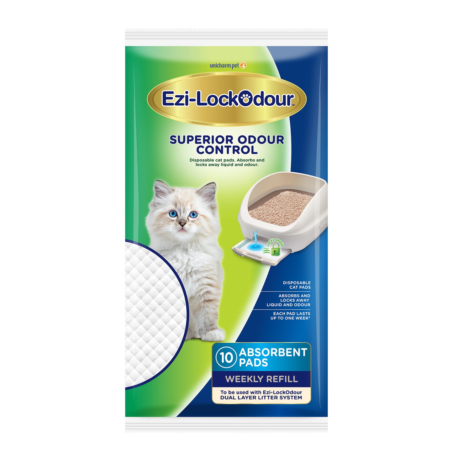 Ezi-LockOdour cat litter pad refills for dual layer litter systems