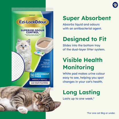 Ezi-LockOdour Cat Litter Pads 30 Pack Bundle – Absorbent Odour Control