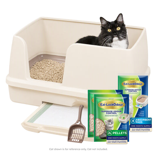 Ezi-LockOdour XL cat litter system with pellets and pads