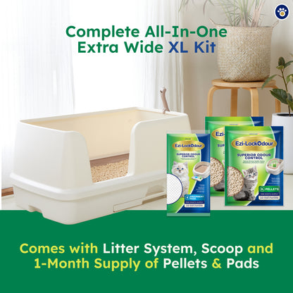 Ezi-LockOdour XL dual layer cat litter system packaging