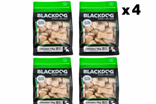 Blackdog Chicken Dog Biscuit Treats 1 kg - Value Bundle (4 x 1 kg Bags)