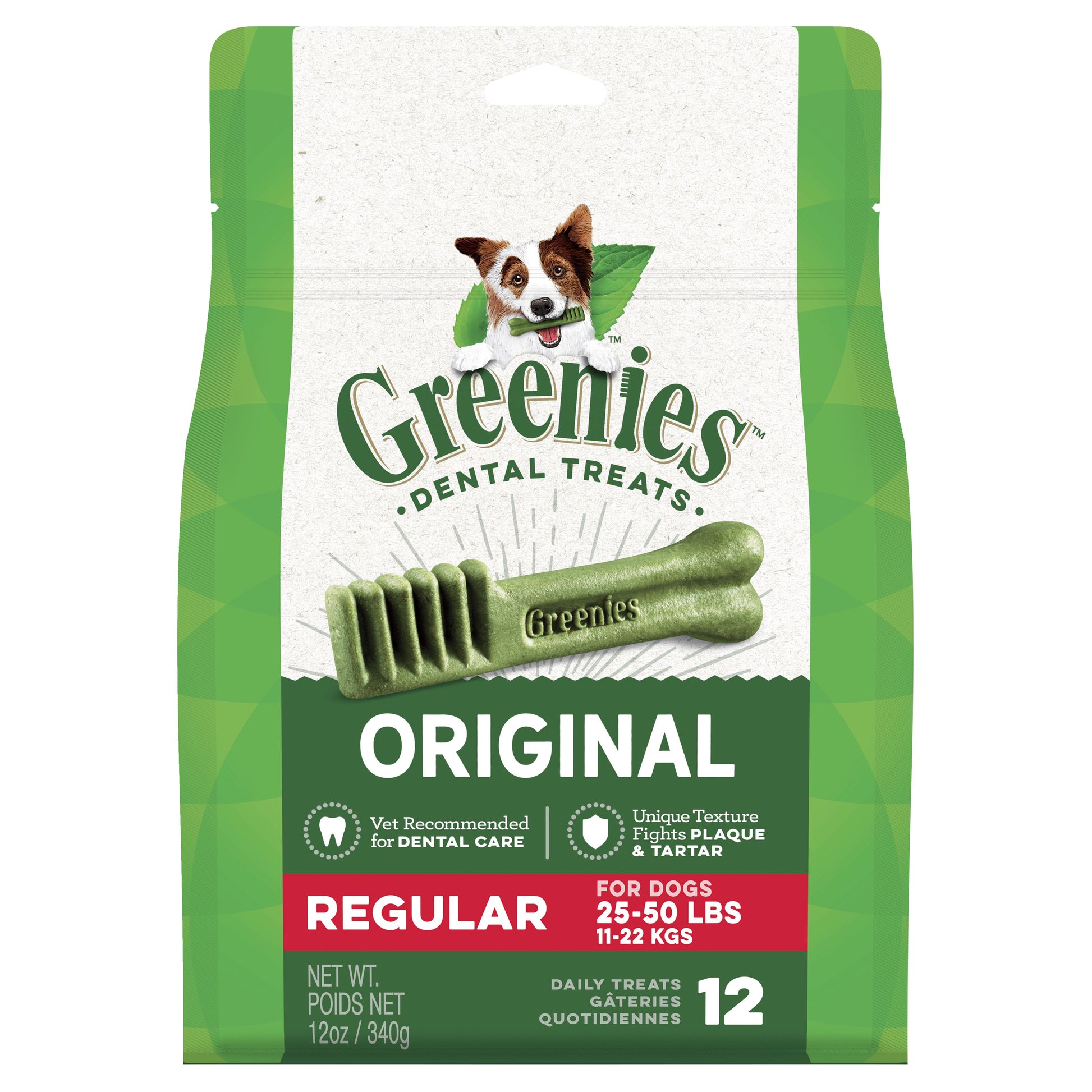 GREENIES Original Dental Regular Dental Dog Treats 12 pack