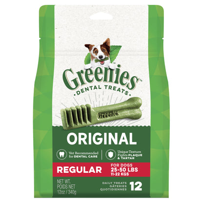 GREENIES Original Dental Regular Dental Dog Treats 12 pack
