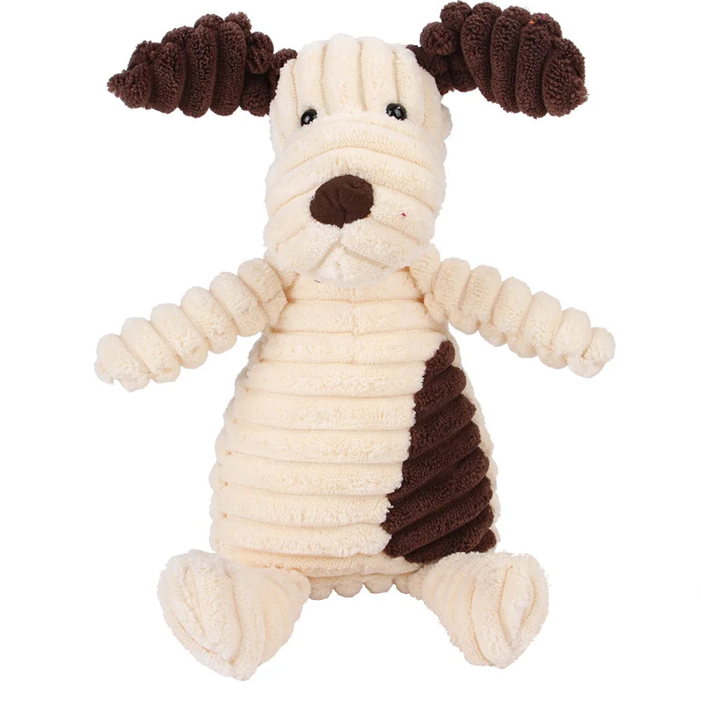 Squeaky Soft Corduroy Dog Toy's Sheep, Dog, Donkey