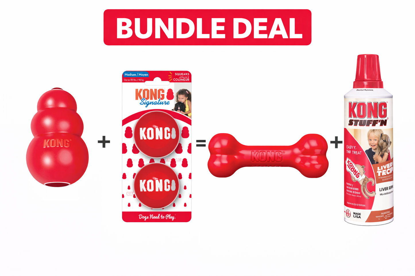 Kong Classic For Medium Dogs  Play and Fetch Pack