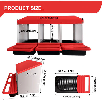 Chicken Rollaway Nesting Box – 3 Hole Automatic Nest Box for Hens & Poultry