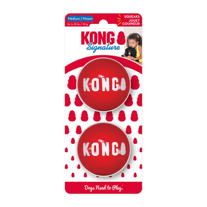 KONG Dog Signature Balls 2pk Medium