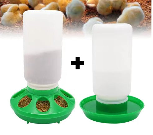 Pet & Rural Supply Co Poultry Drinker and Food Dispenser Set